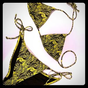 Victoria Secret Zebra Bikini With Scrunch Butt